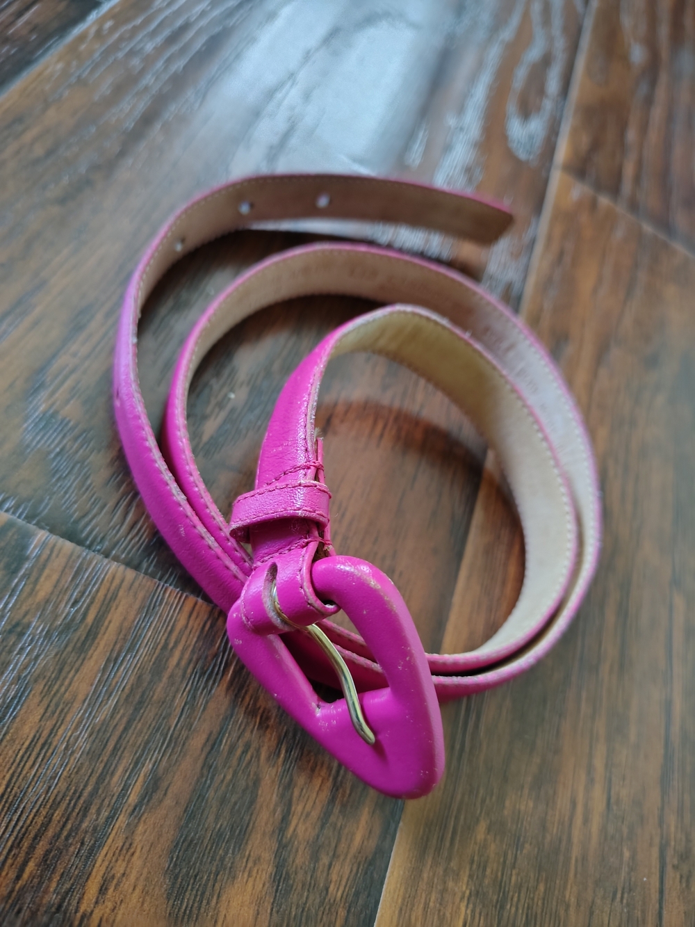 Vintage Liz Claiborne Hot pink leather belt size M